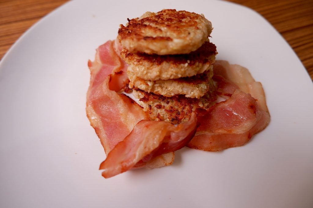 Radish & Cauliflower Hash Brown with Bacon