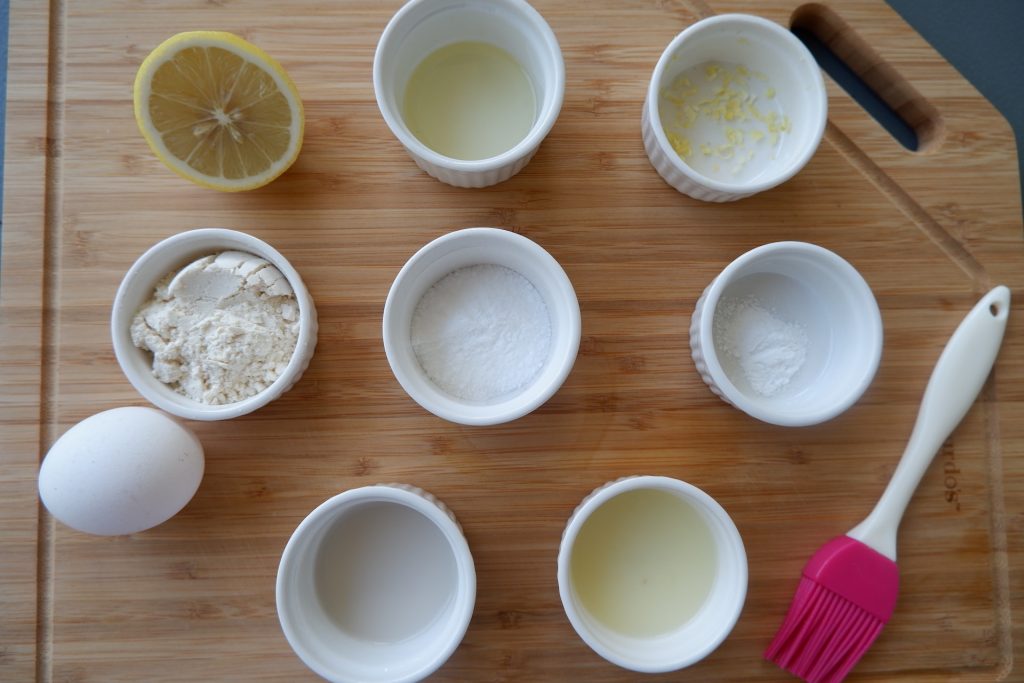 prepare the ingredients for keto lemon mug cake