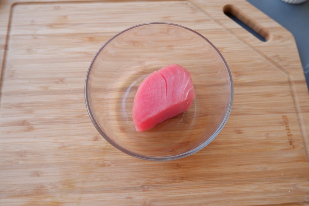 place the steak in a bowl